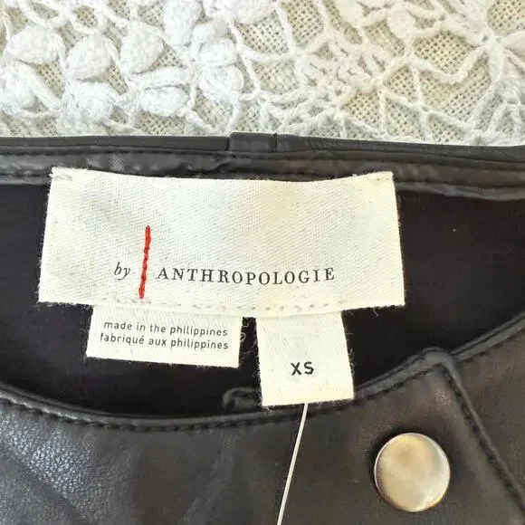 NWT Anthropologie Sleeveless Faux Leather Belted Micro Romper Size XS - Picture 6 of 8
